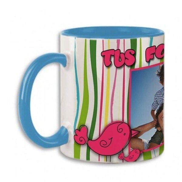 Taza personalizada con fotos interior y asa de color